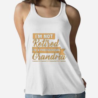 Funny Mom Retirement Gifts Grandma Retired Humor Saying Ladies Flowy Tank - Seseable