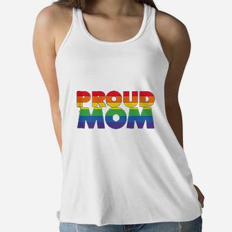 Gay Pride Proud Mom Lgbt Parent Fathers Day Ladies Flowy Tank - Seseable