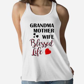 Grandmother Wife Life Ladies Flowy Tank - Seseable