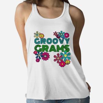 Groovy Grams Grandmother Hippie Flower Ladies Flowy Tank - Seseable
