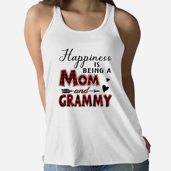 Happiness Is Being A Mom And Grammy Ladies Flowy Tank - Seseable