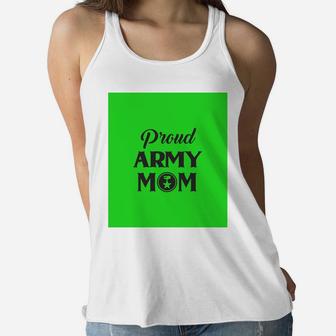 Happy Mothers Day Proud Army Mom 2020 Ladies Flowy Tank - Seseable