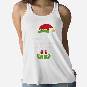 I Am The Youngest Elf The Rules Dont Apply To Me Family Matching Christmas Women Flowy Tank - Seseable