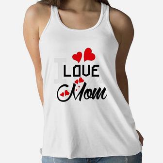 I Love You Mom Dog Ladies Flowy Tank - Seseable