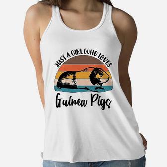 Just A Girl Who Loves Guinea Pigs Rodent Pig Mom Ladies Flowy Tank - Seseable
