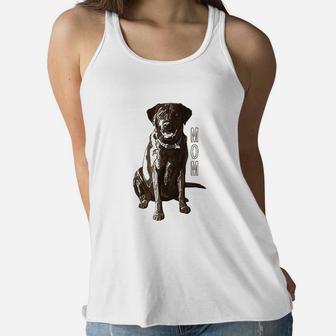 Lab Mom Chocolate Labrador Retriever Dog Lover Ladies Flowy Tank - Seseable
