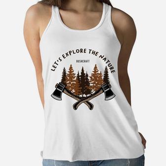 Lets Explore The Nature Camping Lovers Present Women Flowy Tank - Seseable