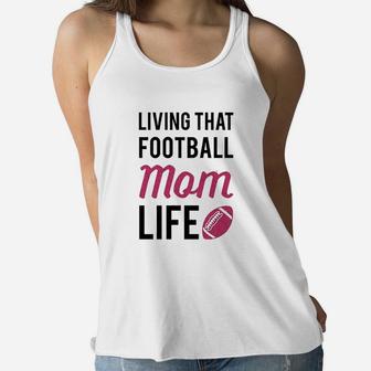 Living That Football Mom Life Athletic Gray Ladies Flowy Tank - Seseable