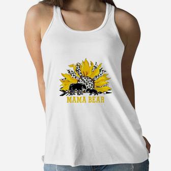 Mama Bear And Sunflower Women Gift, Mother's Day mom gift Ladies Flowy Tank - Seseable