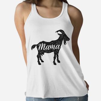 Mama Goat Funny Farm Animal Mothers Day Mom Ladies Flowy Tank - Seseable