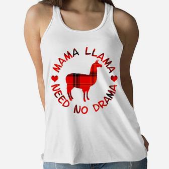 Mama Llama Mama Llama Need No Drama Gift For Mom Ladies Flowy Tank - Seseable