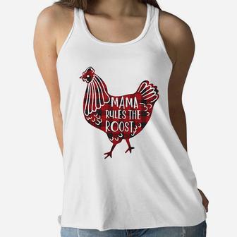 Mama Rules The Roots Ladies Flowy Tank - Seseable