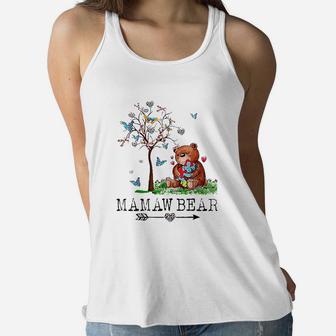 Mamaw Bear Awareness Love Support Ladies Flowy Tank - Seseable