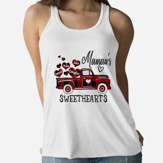 Mamaws Red Truck birthday Ladies Flowy Tank - Seseable