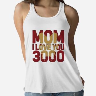 Mom I Love You 3000 Fill Ladies Flowy Tank - Seseable