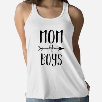 Mom Of Boys For Women Cute Mom With Sayings Funny Ladies Flowy Tank - Seseable