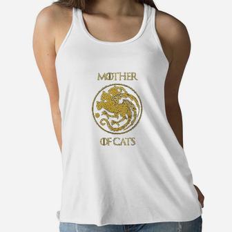 Mother Of Cats Cat Mom Gift Ladies Flowy Tank - Seseable