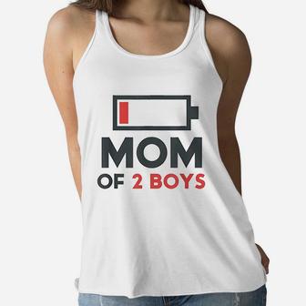 Mothers Day Gift Mom Mom Of 2 Boys Ladies Flowy Tank - Seseable