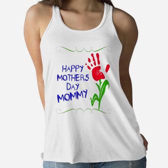 Mothers Day Happy Mothers Day Mommy Ladies Flowy Tank - Seseable