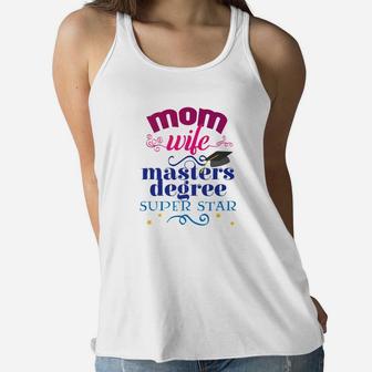 Mothers Day Mom Wife Masters Degree Graduation Gift Ladies Flowy Tank - Seseable