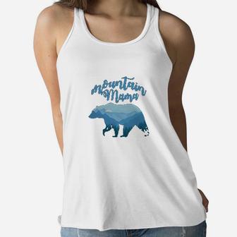 Mountain Mama Bear birthday Ladies Flowy Tank - Seseable
