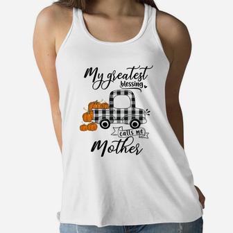 My Greatest Blessing Calls Me Mother Ladies Flowy Tank - Seseable