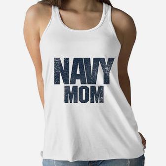 Navy Mom For Mothers Day Ladies Flowy Tank - Seseable