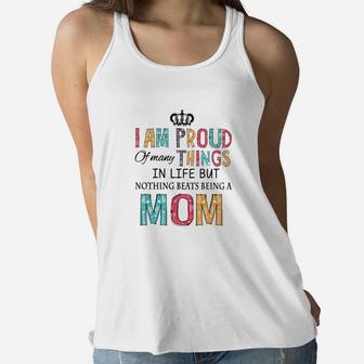 Nothing Beats Being A Mom Ladies Flowy Tank - Seseable