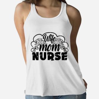 On Yellow Wife Mom Nurse Mothers Day Ladies Flowy Tank - Seseable