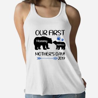 Our First Mother s Day 2019 Mommy Baby Bear Matching Ladies Flowy Tank - Seseable