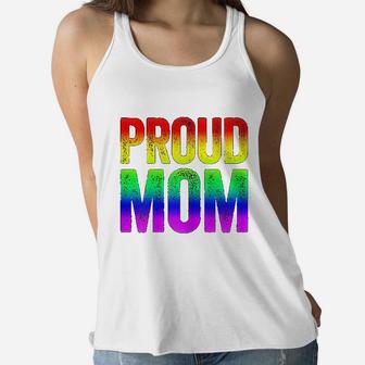 Proud Mom Lgbt Pride Gift Ladies Flowy Tank - Seseable