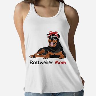 Rottweiler Mom Rottweiler Dog Ladies Flowy Tank - Seseable