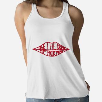 Save The Drama For Your Mama Lip Ladies Flowy Tank - Seseable