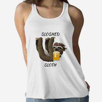 Sloth Funny Mothers Day Gift Fathers Day Gift Ladies Flowy Tank - Seseable