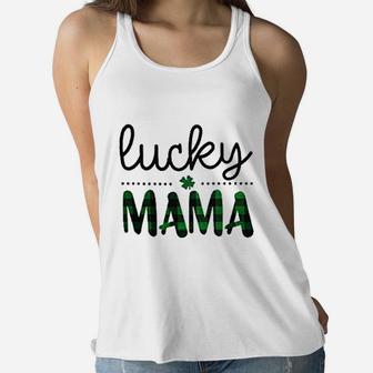 St Patricks Day Lucky Mama birthday Ladies Flowy Tank - Seseable