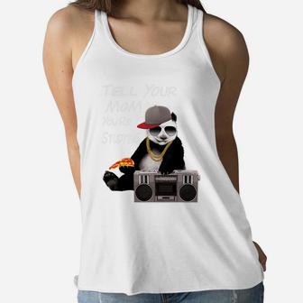 Tell Your Mom Youre Studying Panda Bear Ladies Flowy Tank - Seseable