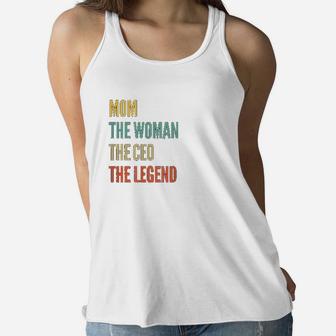The Mom The Woman The Ceo The Legend Ladies Flowy Tank - Seseable