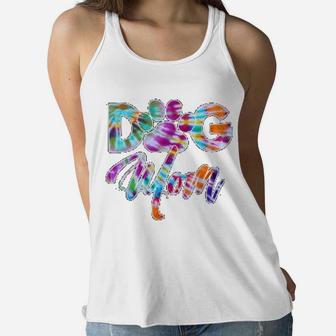 Tie Dye Dog Mom For Women Dog Lover Gifts Paws Print Ladies Flowy Tank - Seseable
