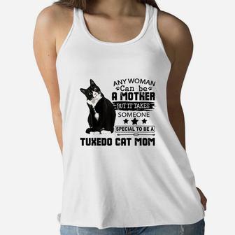 Tuxedo Cat Mom Quote Tuxie Cat Ladies Flowy Tank - Seseable