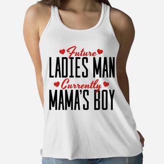 Valentines Day Son Mamas Boy Ladies Flowy Tank - Seseable
