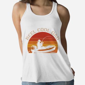 Vintage Gift Reel Cool Dad Fishing Lovers, Fathers Day Gifts Women Flowy Tank - Seseable