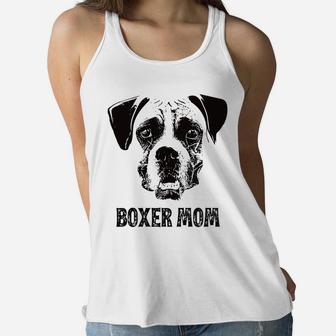 Womens Boxer Dog Mom Boxer Mom Ladies Flowy Tank - Seseable