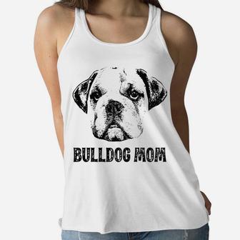 Womens English Bulldog Mom English Bulldog Ladies Flowy Tank - Seseable