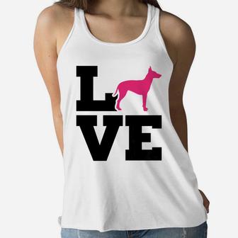 Womens I Love Manchester Terriers Dog Mom Fitted Ladies Flowy Tank - Seseable
