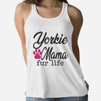 Yorkie Mama Dog Mom Yorkshire Terrier Gift Women Ladies Flowy Tank - Seseable