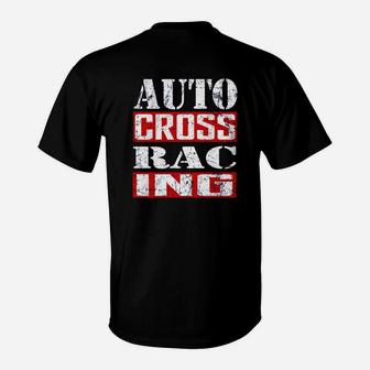 Auto Cross Racing Herren T-Shirt, Motorsport Schwarz Tee - Seseable