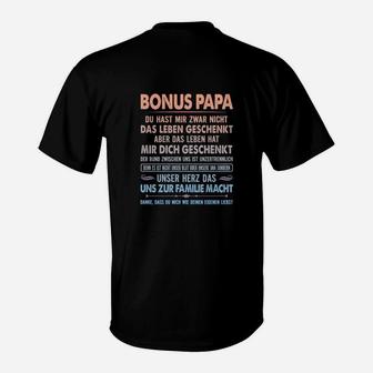 Bonus Papa T-Shirt, Liebevolle Botschaft für Stiefvater - Seseable