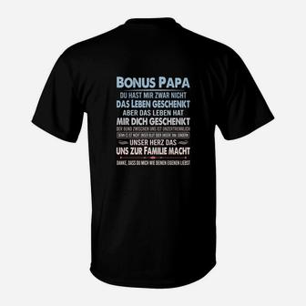 Bonus Papa T-Shirt, Stiefvater Geschenk mit Aufschrift - Seseable