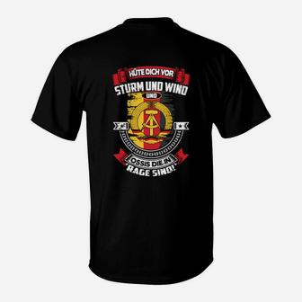 Feuerwehr Schwarzes T-Shirt Sturm & Wind Einsatz Warnung – Lustiges Feuerwehrmann Outfit - Seseable