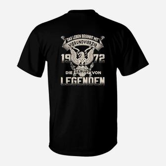 Geburt von Legenden 1972 T-Shirt, Adler Motiv Tee - Seseable